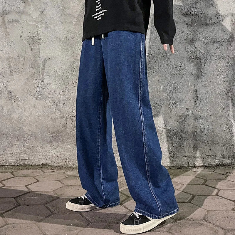 Streetwear Loose Jeans Men Wide Leg Pants