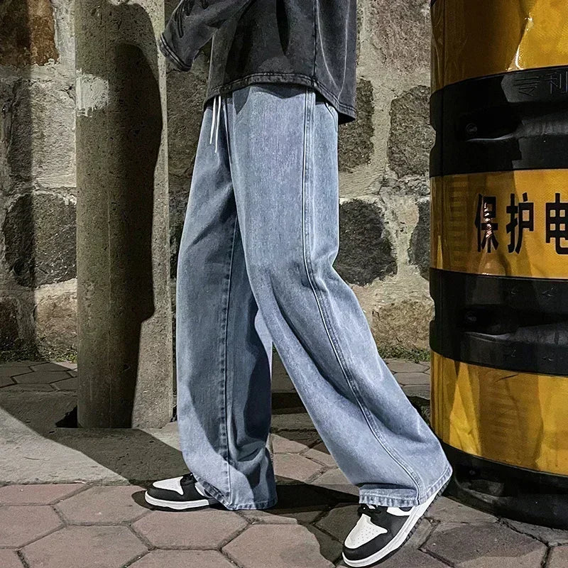 Streetwear Loose Jeans Men Wide Leg Pants