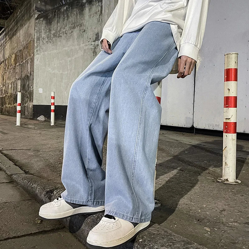 Streetwear Loose Jeans Men Wide Leg Pants